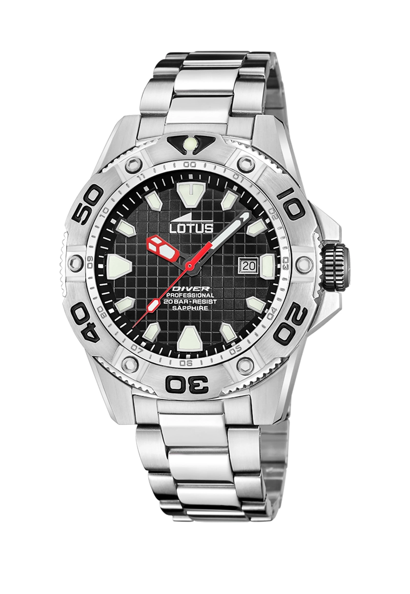 RELOJ 18929/D LOTUS NEGRO HOMBRE DIVER - 1
