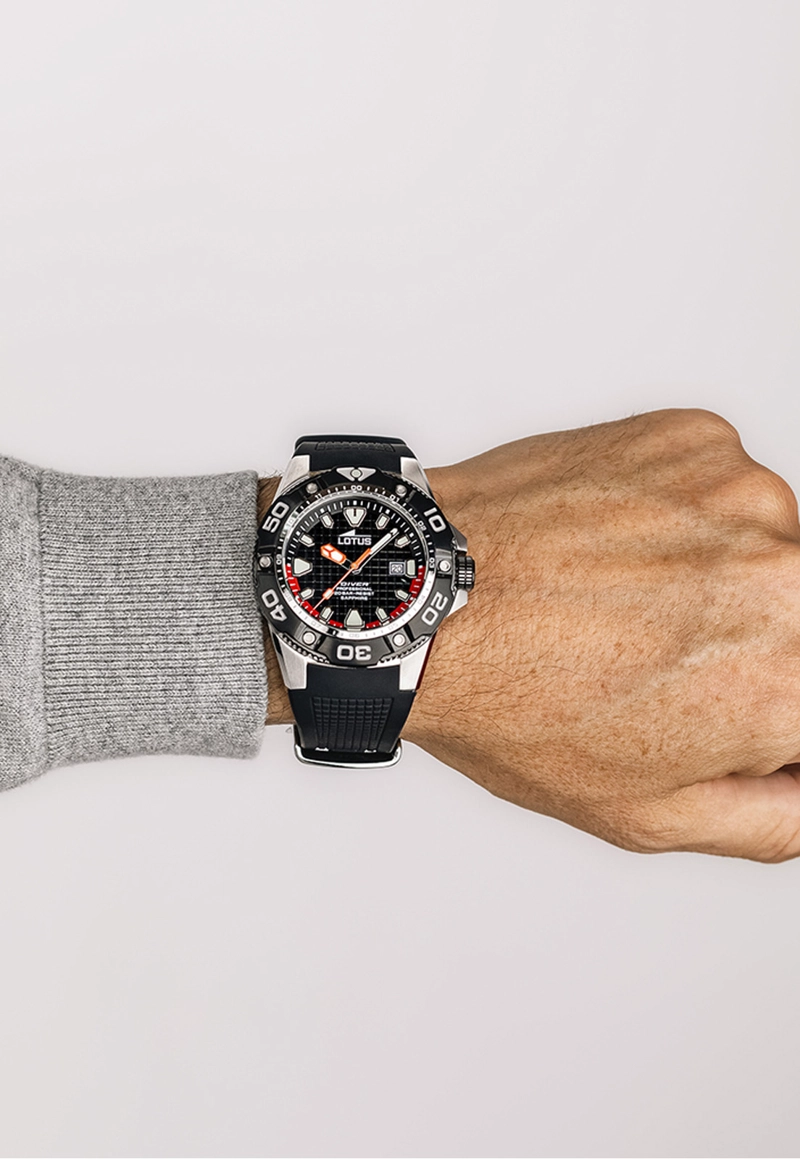 RELOJ 18927/4 LOTUS NEGRO HOMBRE DIVER - 3