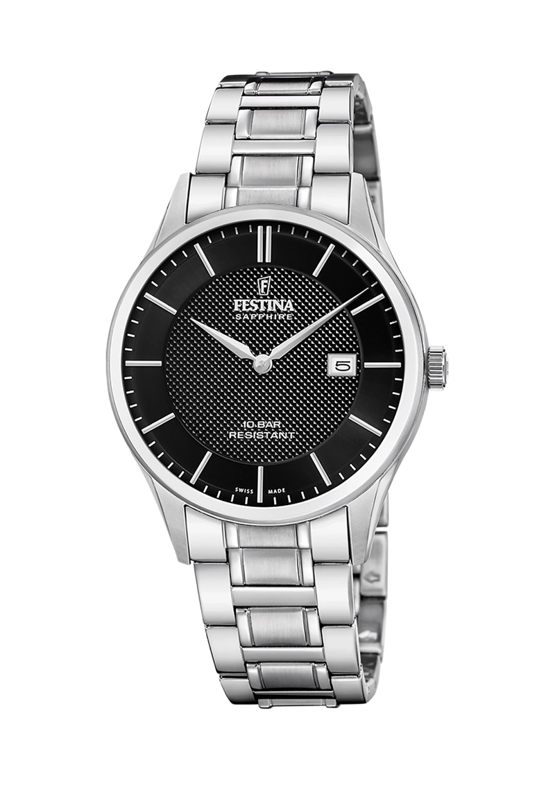 RELOJ F20067/6 FESTINA SWISS NEGRO HOMBRE ACERO CLASICO - 1