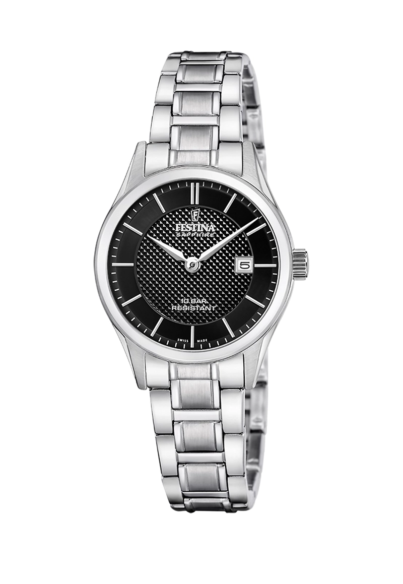 RELOJ F20068/6 FESTINA SWISS NEGRO MUJER ACERO CLASICO - 1