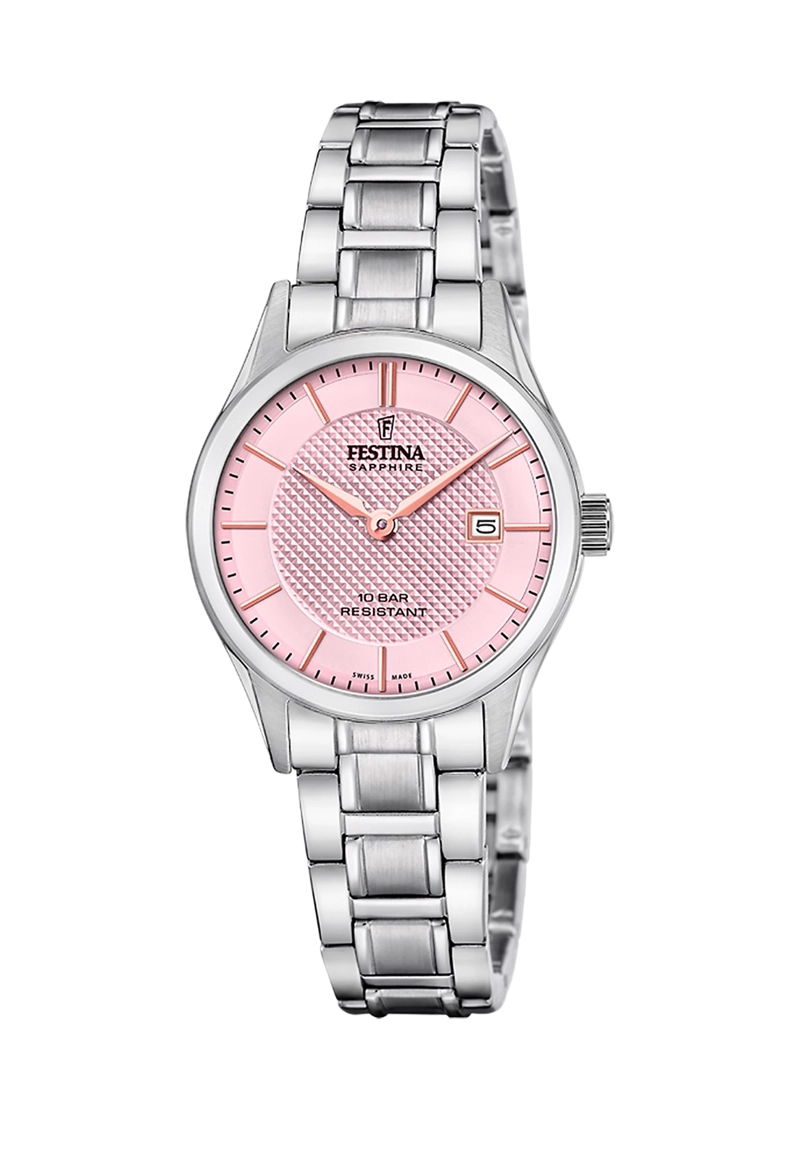 RELOJ F20068/3 FESTINA SWISS ROSA MUJER ACERO CLASICO - 1