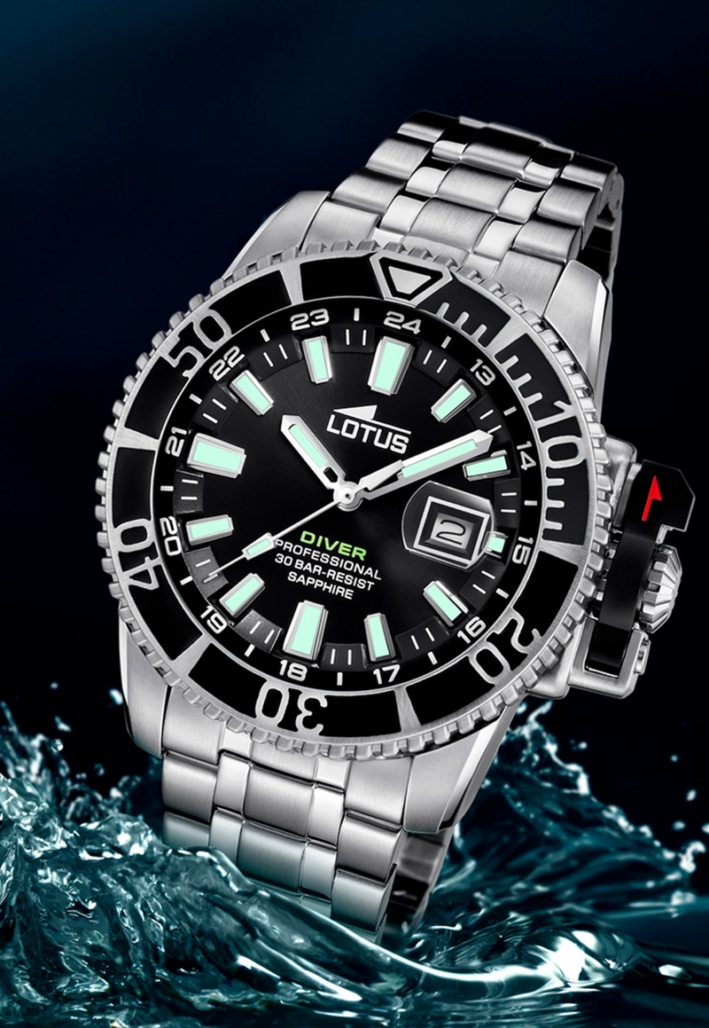 RELOJ 18938/4 LOTUS NEGRO HOMBRE DIVER - 4