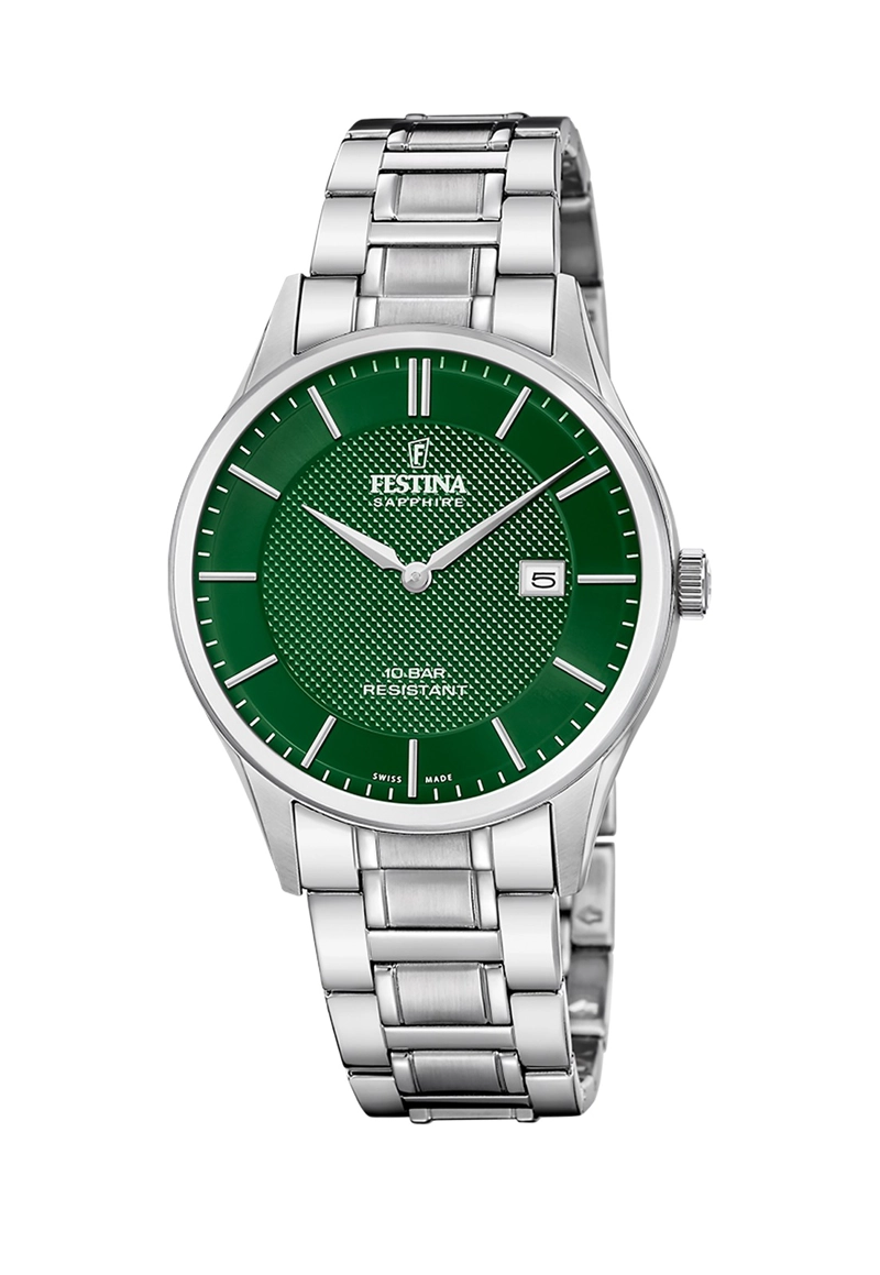 RELOJ F20067/5 FESTINA SWISS VERDE HOMBRE ACERO CLASICO - 1