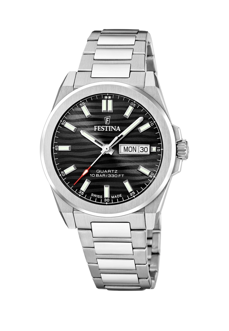 RELOJ F20073/5 FESTINA SWISS NEGRO HOMBRE ACERO CLASICO - 1