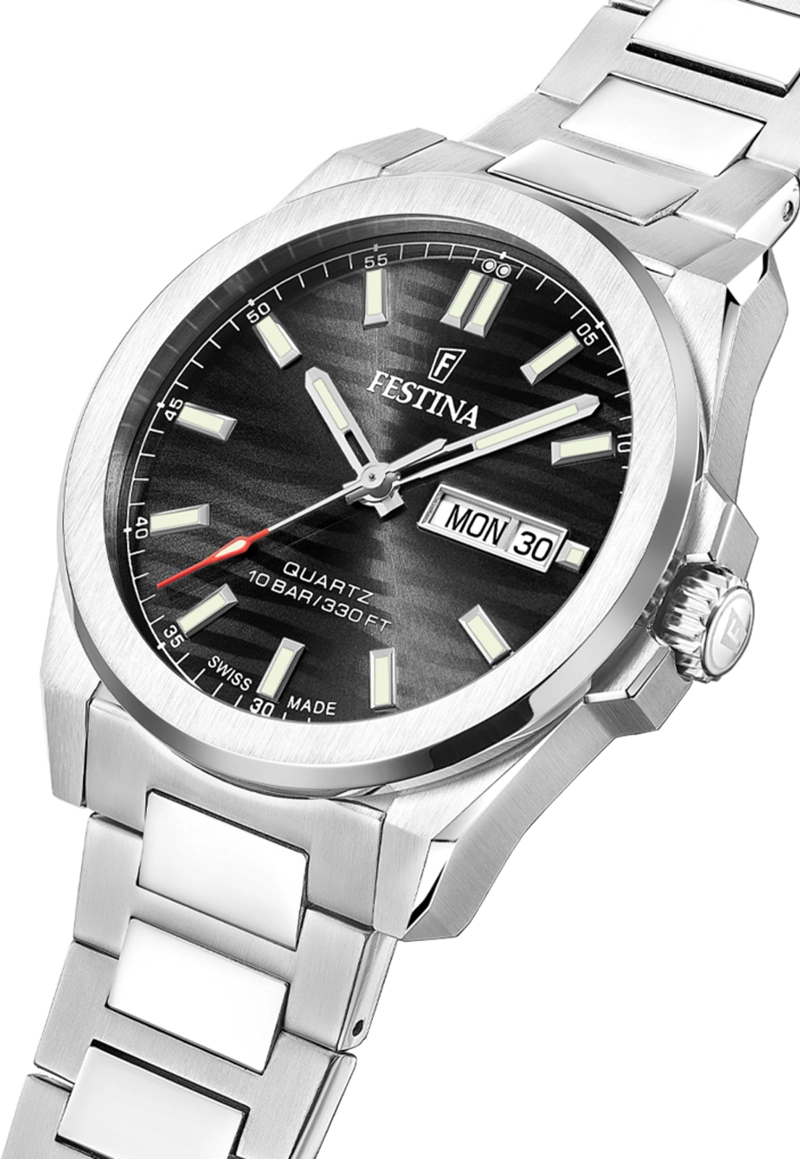RELOJ F20073/5 FESTINA SWISS NEGRO HOMBRE ACERO CLASICO - 2