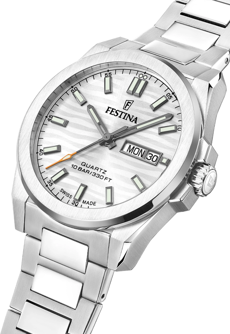 RELOJ F20073/1 FESTINA SWISS PLATA HOMBRE ACERO CLASICO - 2