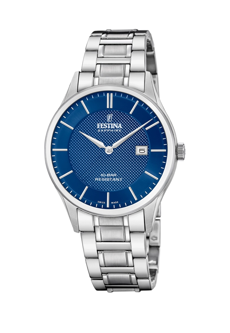 RELOJ F20067/4 FESTINA SWISS AZUL HOMBRE ACERO CLASICO - 1