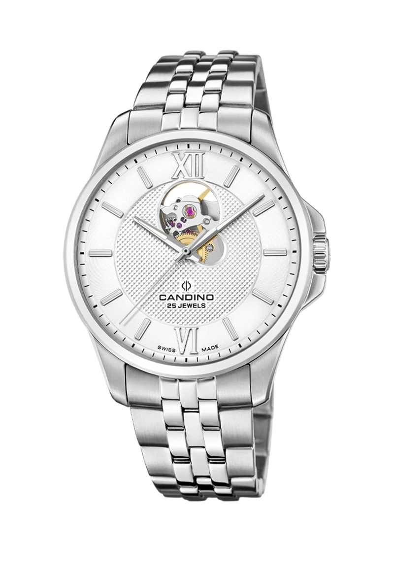 RELOJ C4780/1 CANDINO SWISS PLATA HOMBRE AUTOMATICO - 1