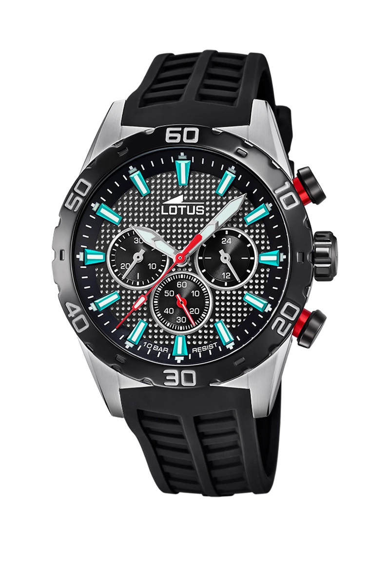 RELOJ 18677/E LOTUS NEGRO HOMBRE CHRONO - 1