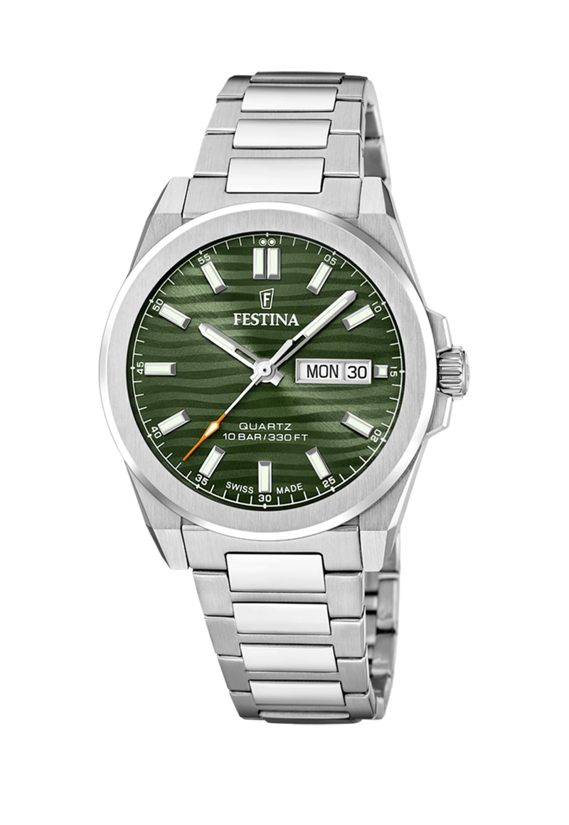 RELOJ F20073/4 FESTINA SWISS VERDE HOMBRE ACERO CLASICO - 1