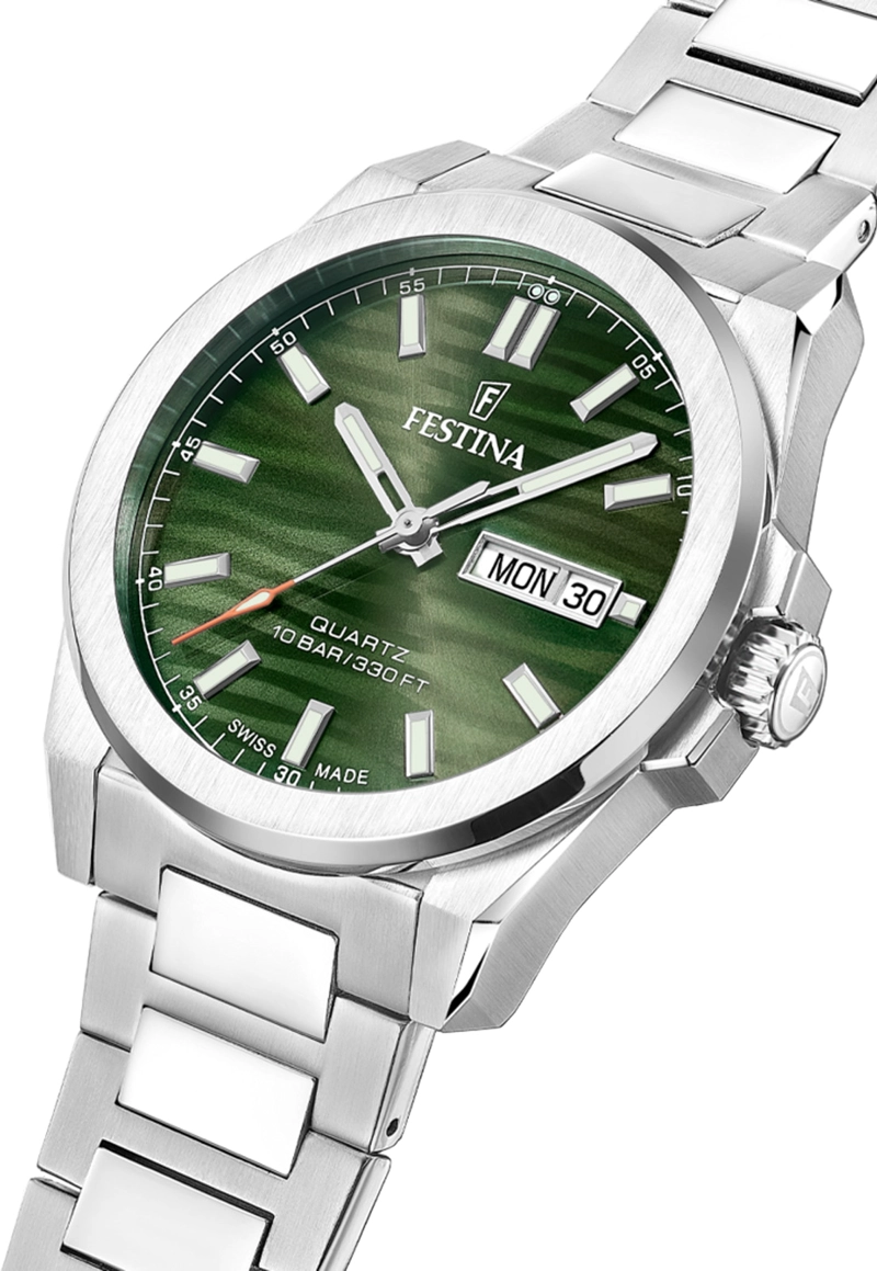 RELOJ F20073/4 FESTINA SWISS VERDE HOMBRE ACERO CLASICO - 2