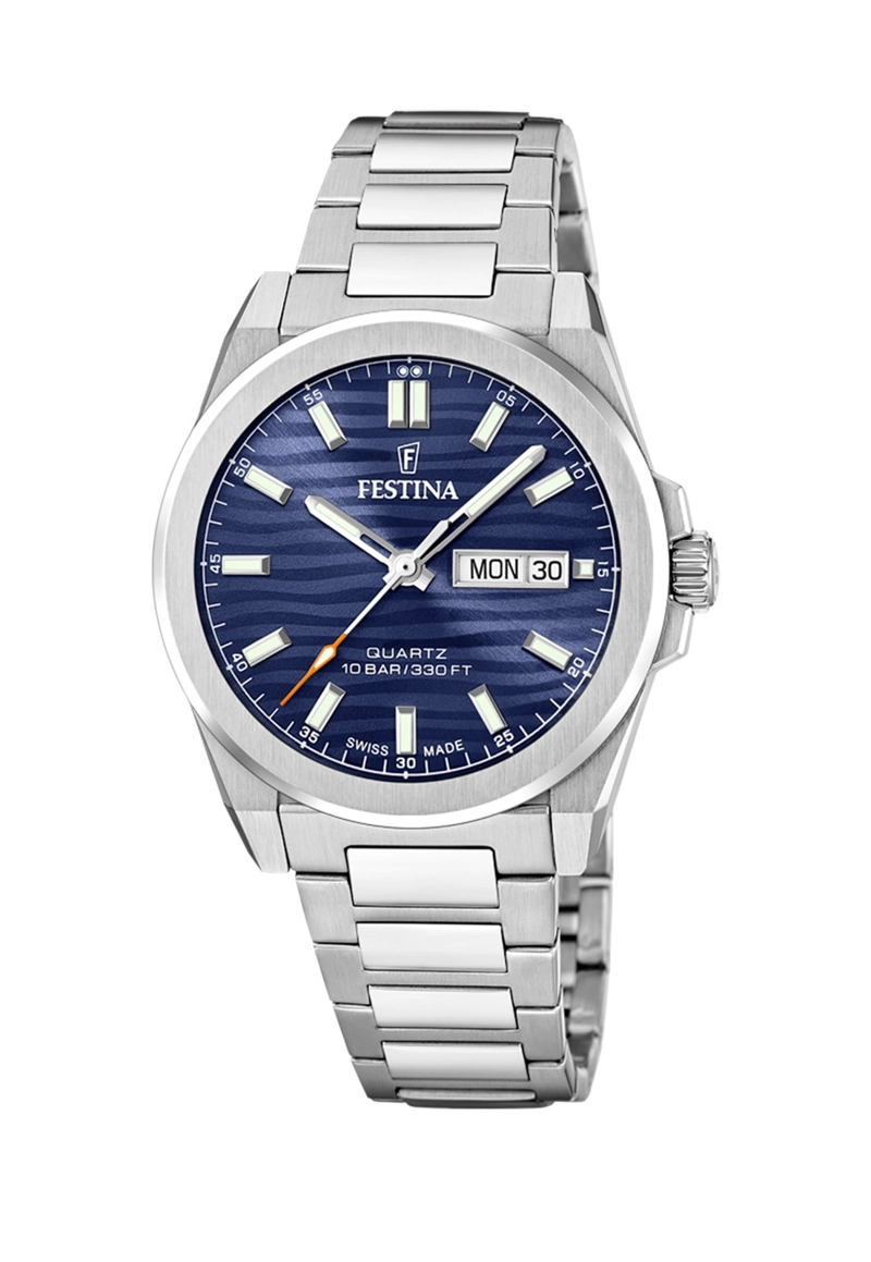 RELOJ F20073/2 FESTINA SWISS AZUL HOMBRE ACERO CLASICO - 1