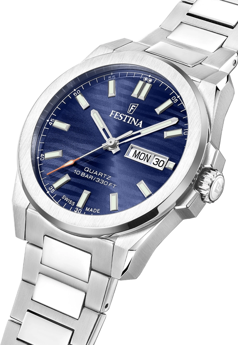 RELOJ F20073/2 FESTINA SWISS AZUL HOMBRE ACERO CLASICO - 2