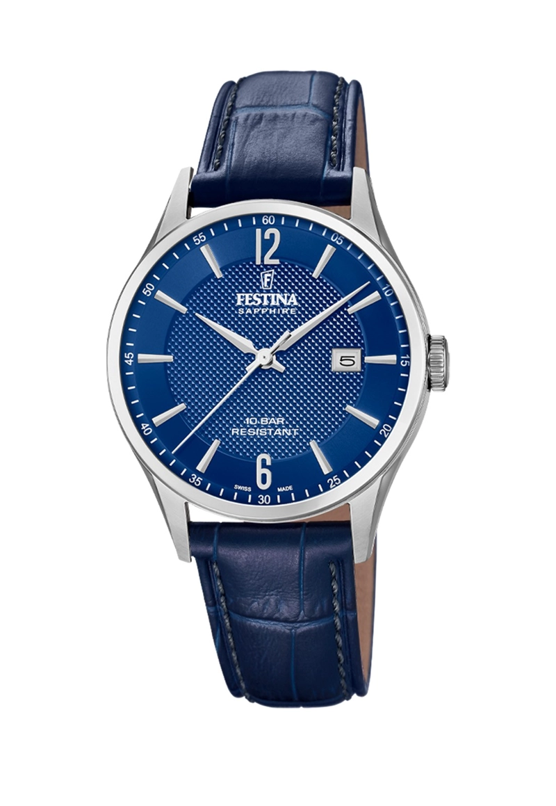 RELOJ F20007/6 FESTINA SWISS AZUL HOMBRE CORREA CLASICO - 1