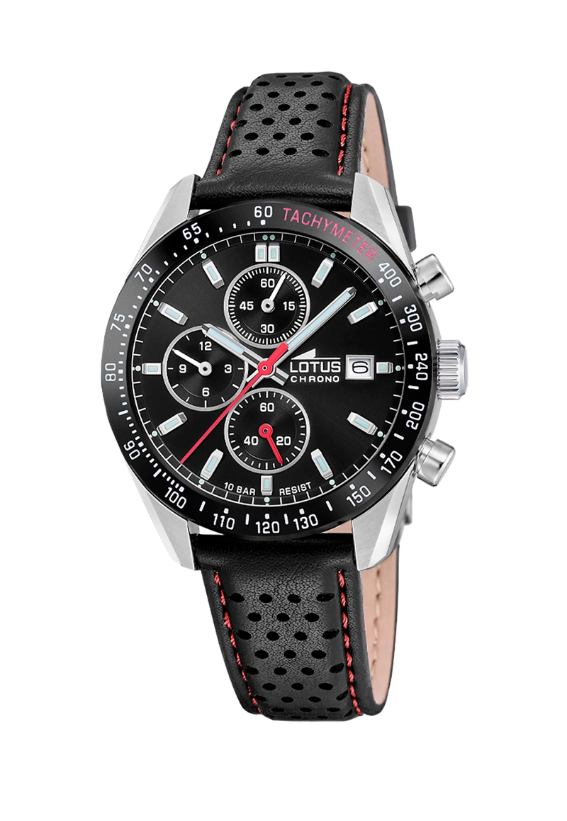 RELOJ 18995/8 LOTUS NEGRO HOMBRE CHRONO - 1