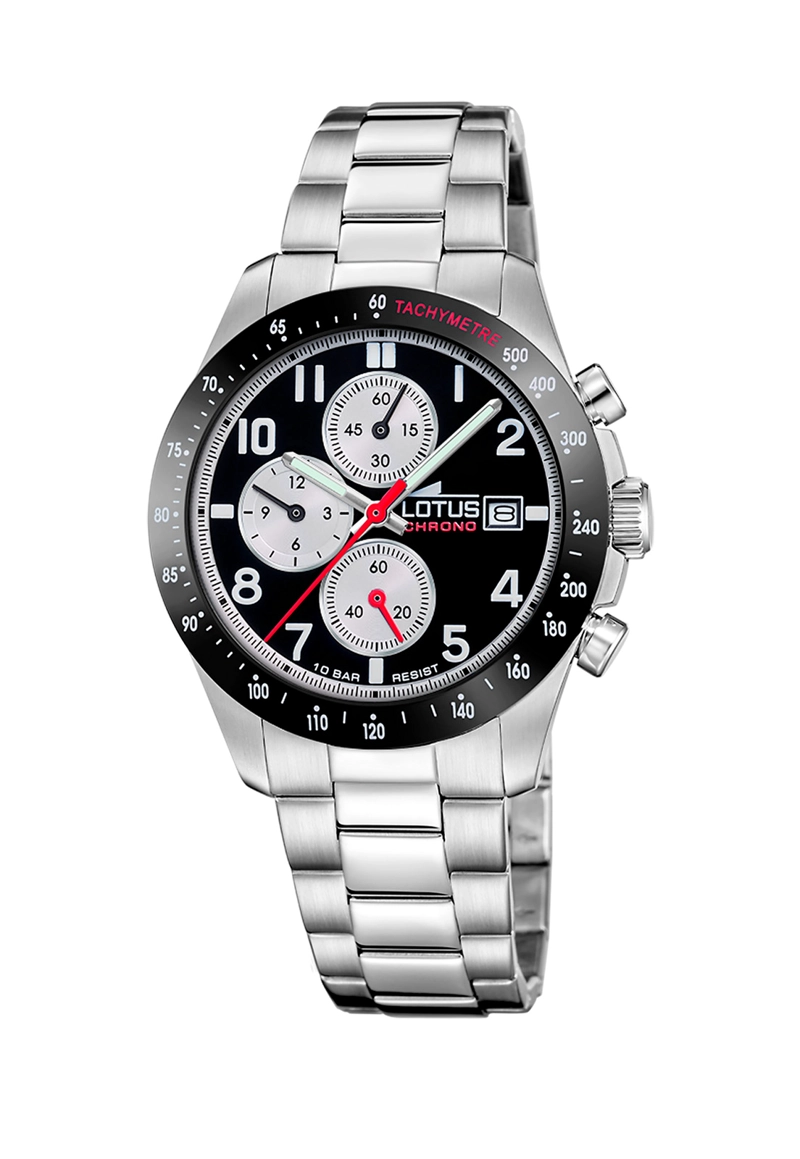 RELOJ 18994/4 LOTUS NEGRO HOMBRE CHRONO - 1