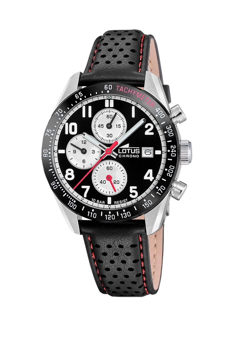 RELOJ 18995/4 LOTUS NEGRO HOMBRE CHRONO - 1