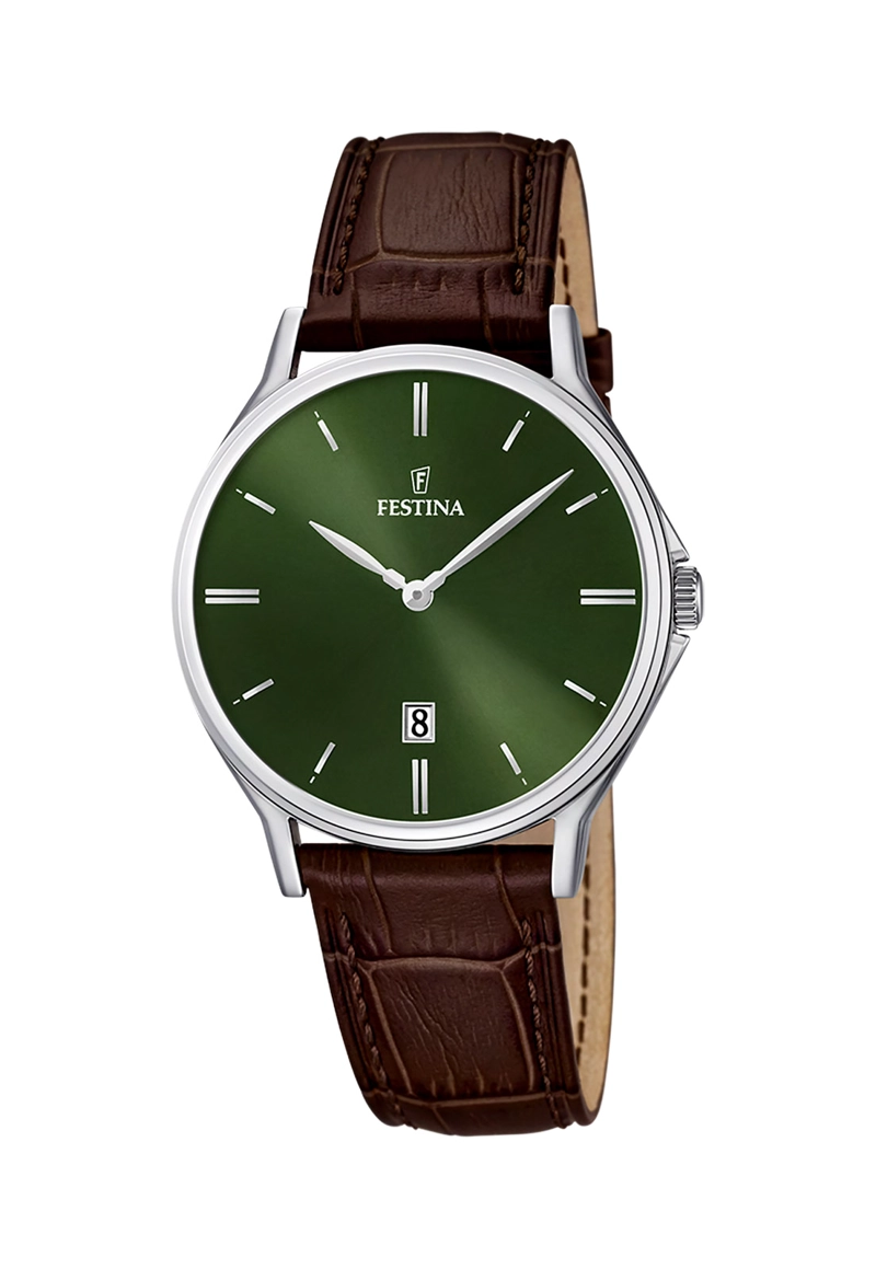 RELOJ F16745/6 FESTINA VERDE HOMBRE CORREA CLASICO - 1