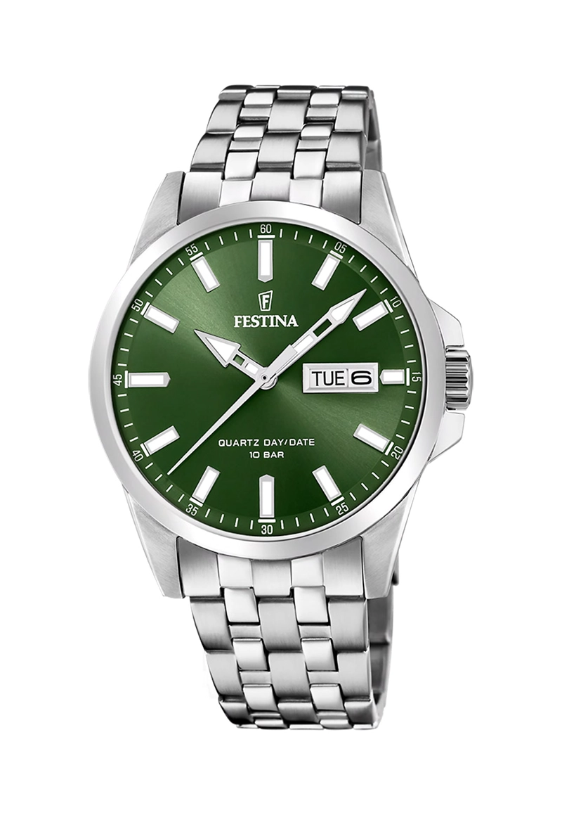 RELOJ F20357/5 FESTINA VERDE HOMBRE ACERO CLASICO - 1
