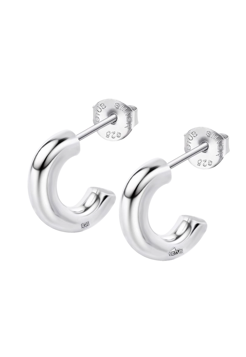 AROS LP3854-4/1 LOTUS SILVER MUJER HOOPS - 1
