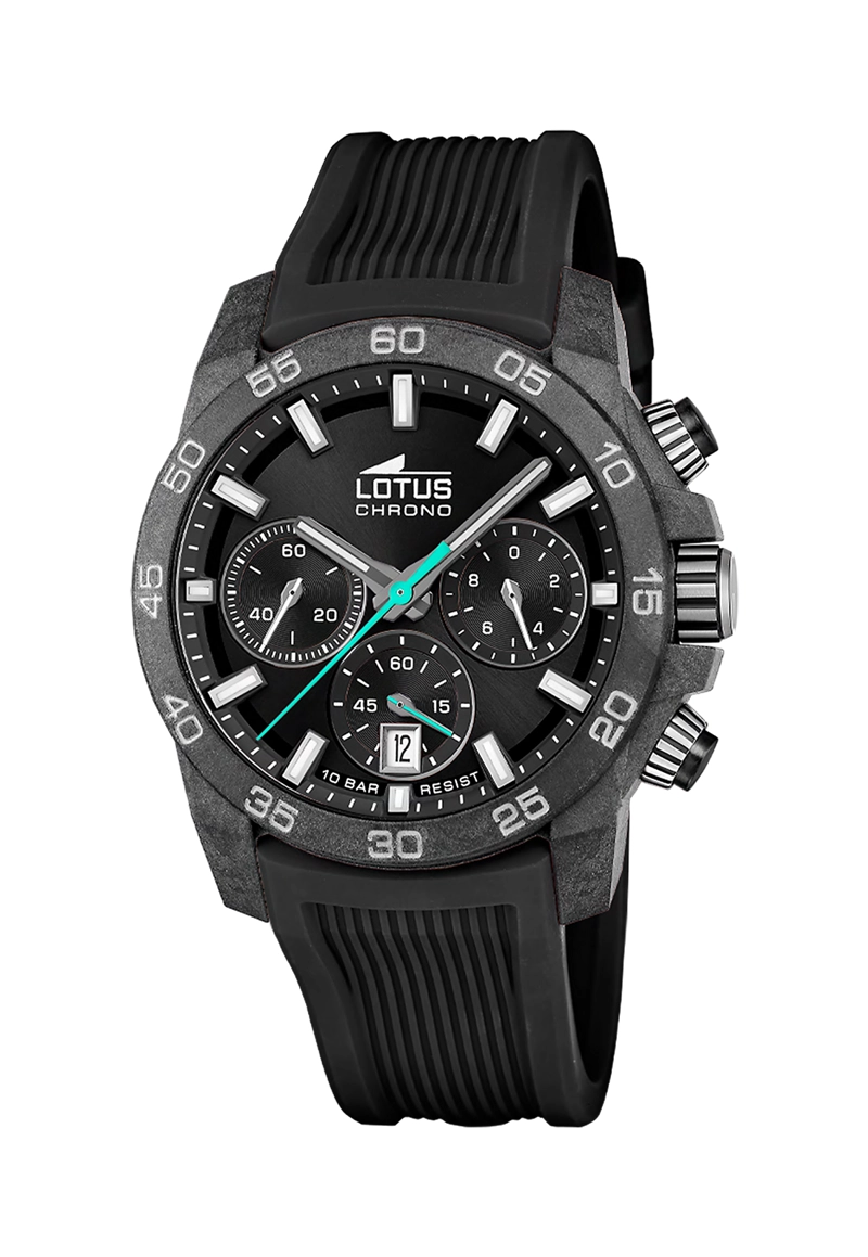 RELOJ 18974/3 LOTUS NEGRO HOMBRE CHRONO - 1