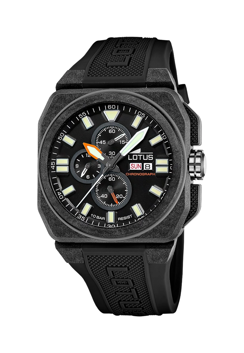 RELOJ 18976/4 LOTUS NEGRO HOMBRE CHRONO - 1