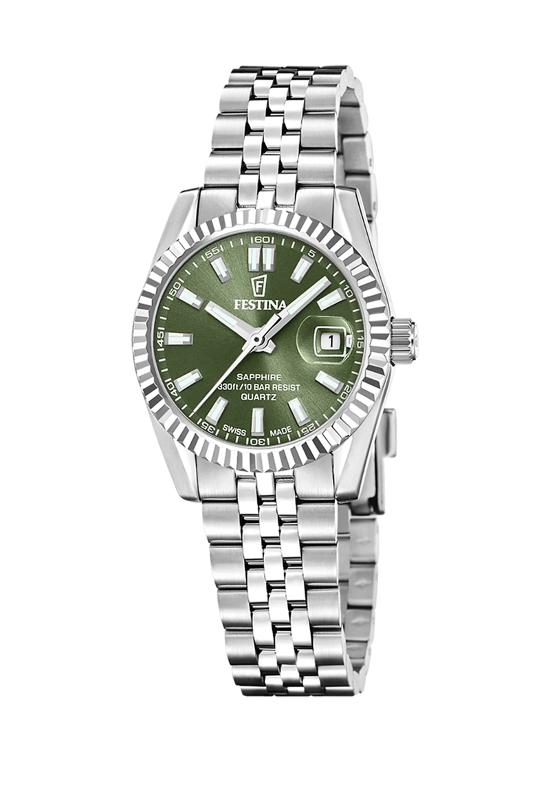 RELOJ F20087/5 FESTINA SWISS VERDE MUJER ACERO CLASICO - 1