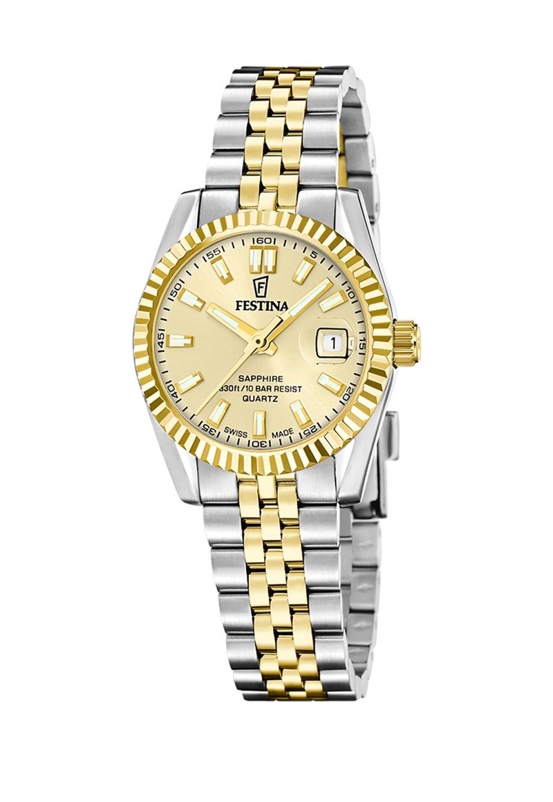 RELOJ F20088/2 FESTINA SWISS DORADO MUJER ACERO CLASICO - 1