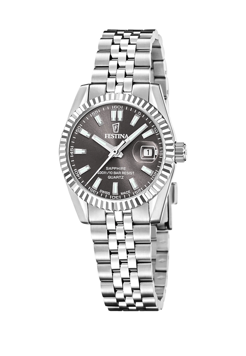 RELOJ F20087/6 FESTINA SWISS NEGRO MUJER ACERO CLASICO - 1