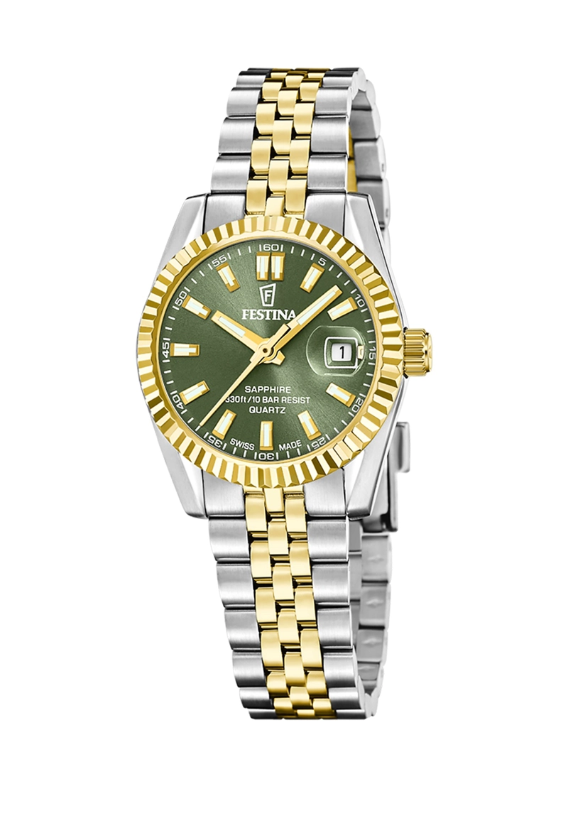 RELOJ F20088/4 FESTINA SWISS VERDE MUJER ACERO CLASICO - 1