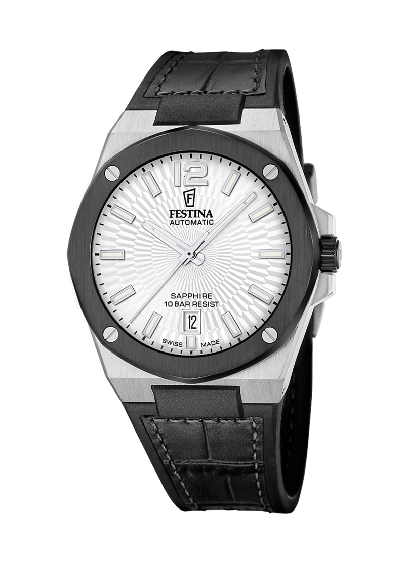 RELOJ F22005/1 FESTINA SWISS PLATA HOMBRE AUTOMATICO - 1