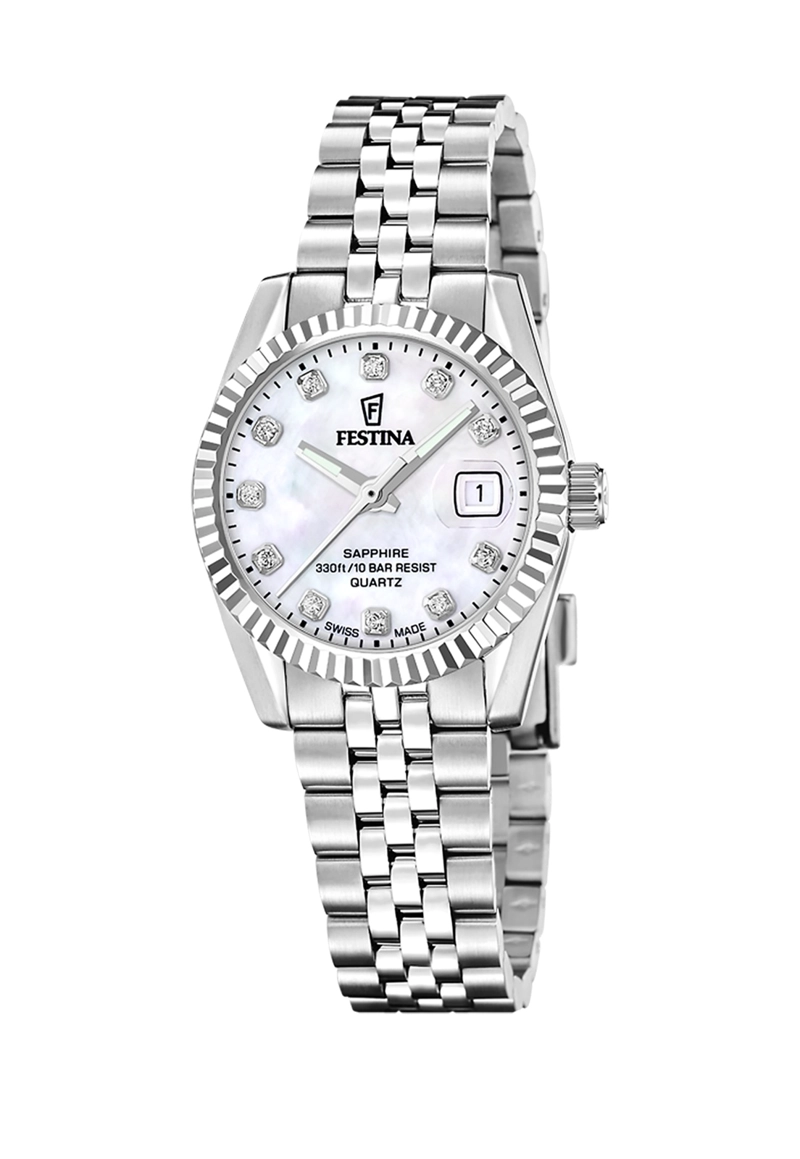 RELOJ F20087/1 FESTINA SWISS BLANCO MUJER ACERO CLASICO