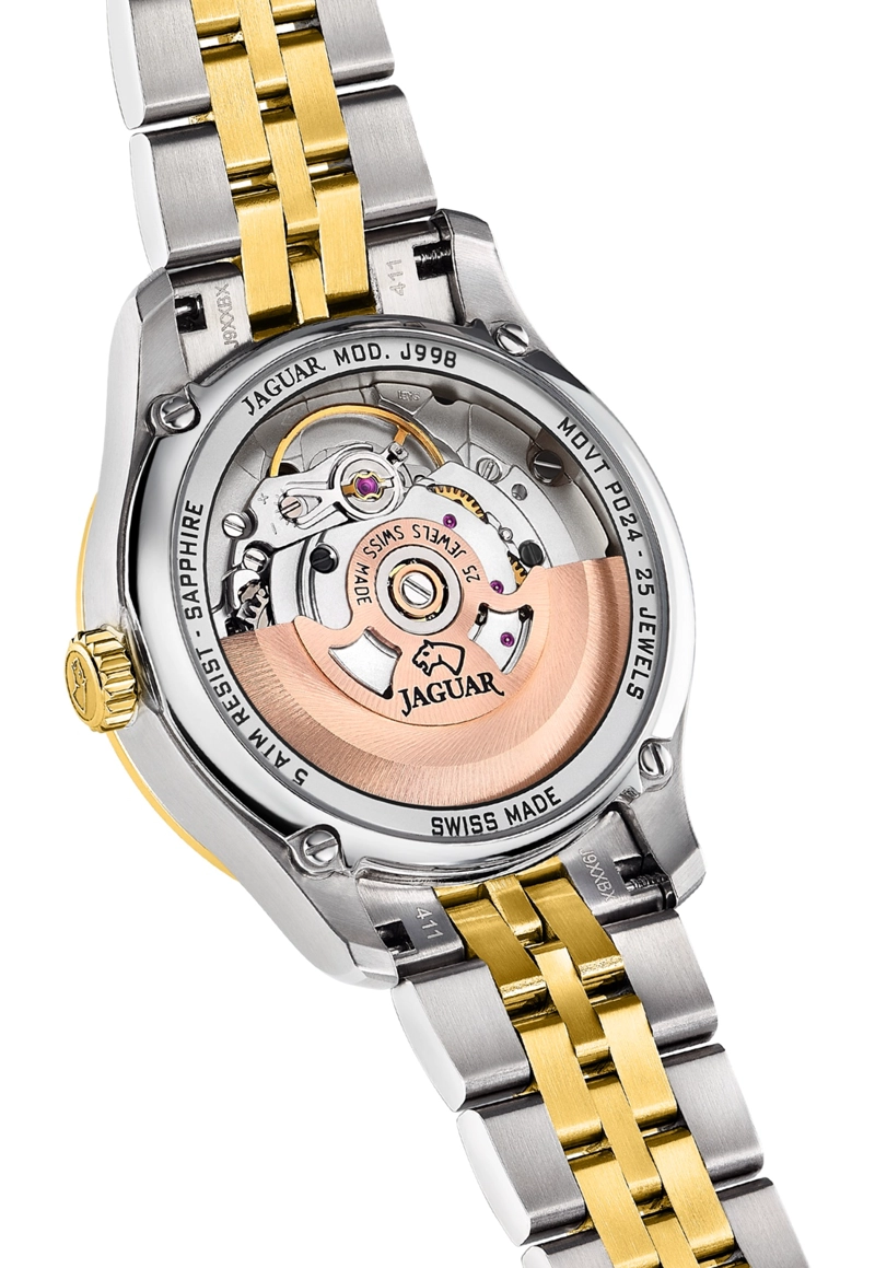 RELOJ J995/5 JAGUAR SWISS PLATEADO MUJER AUTOMATICO - 4
