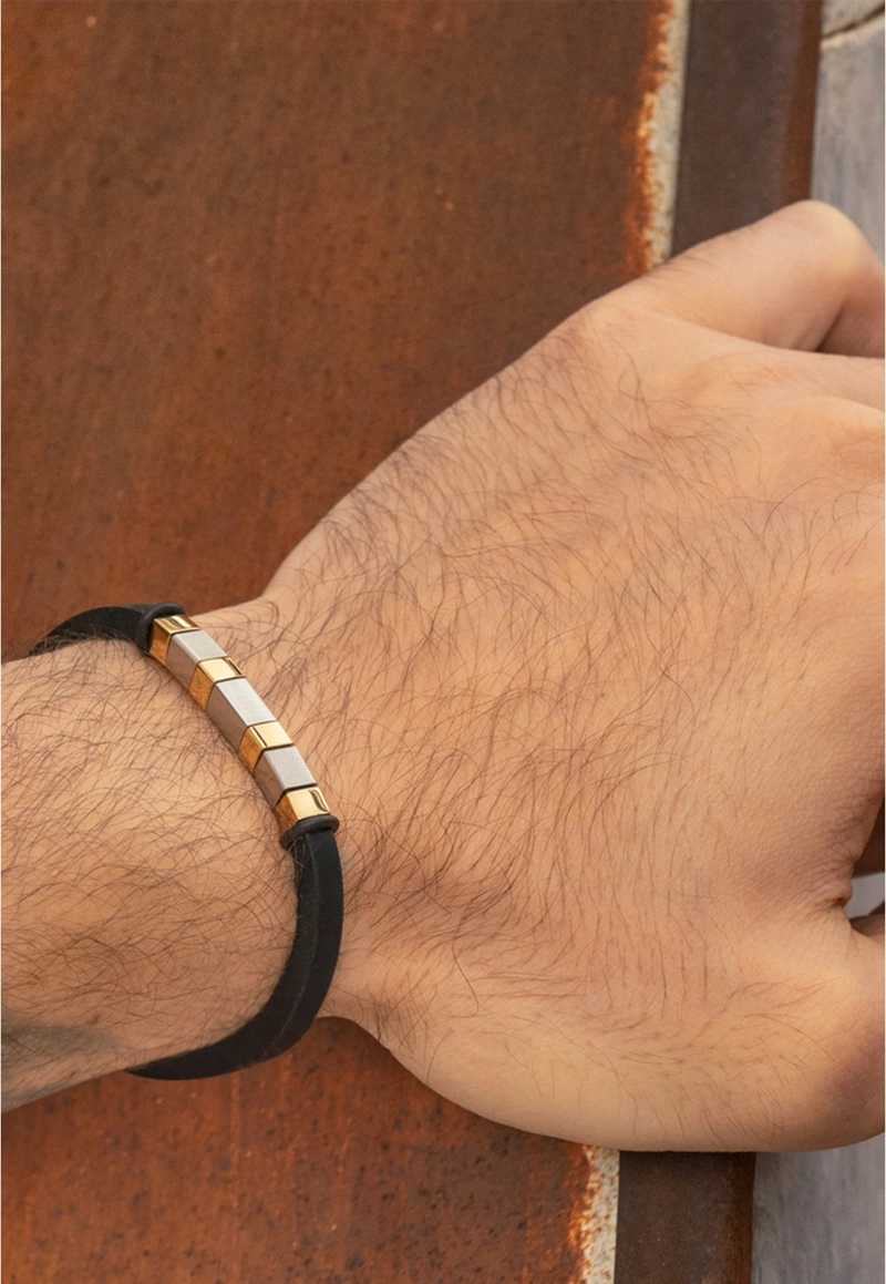 PULSERA LS2538-2/2 LOTUS STYLE NEGRO HOMBRE MEN IN BLACK - 2