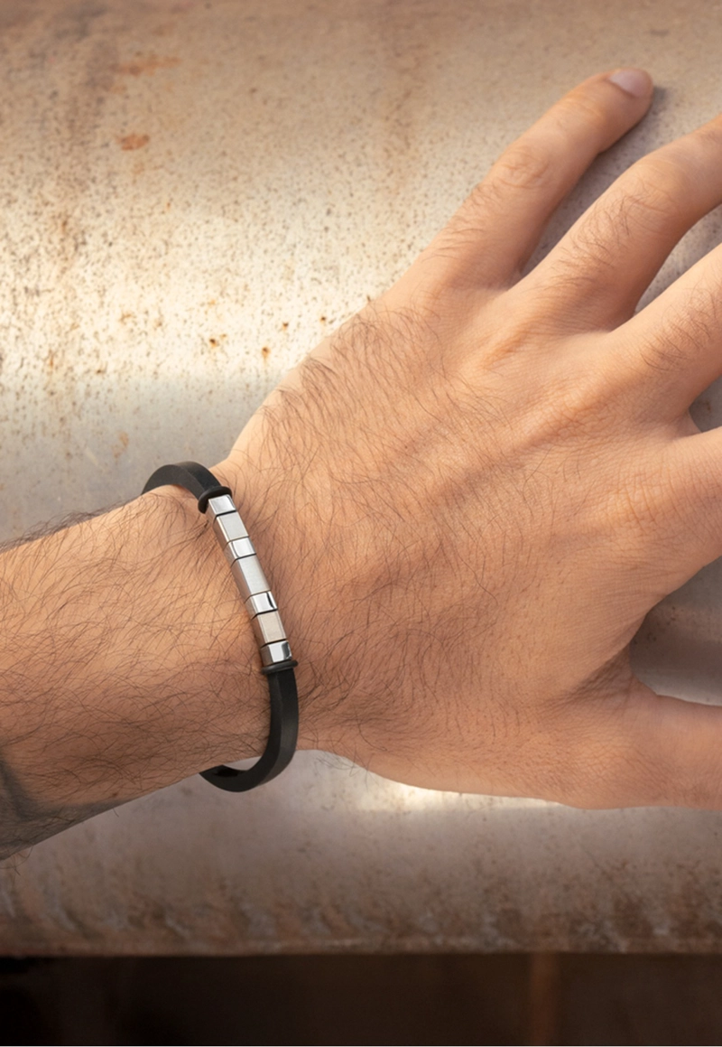PULSERA LS2538-2/1 LOTUS STYLE NEGRO HOMBRE MEN IN BLACK - 2