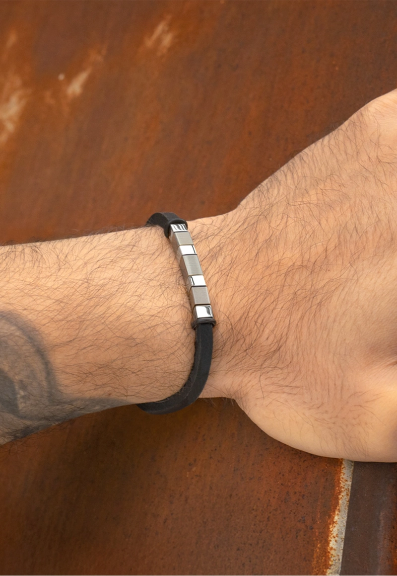 PULSERA LS2538-2/4 LOTUS STYLE NEGRO HOMBRE MEN IN BLACK - 2
