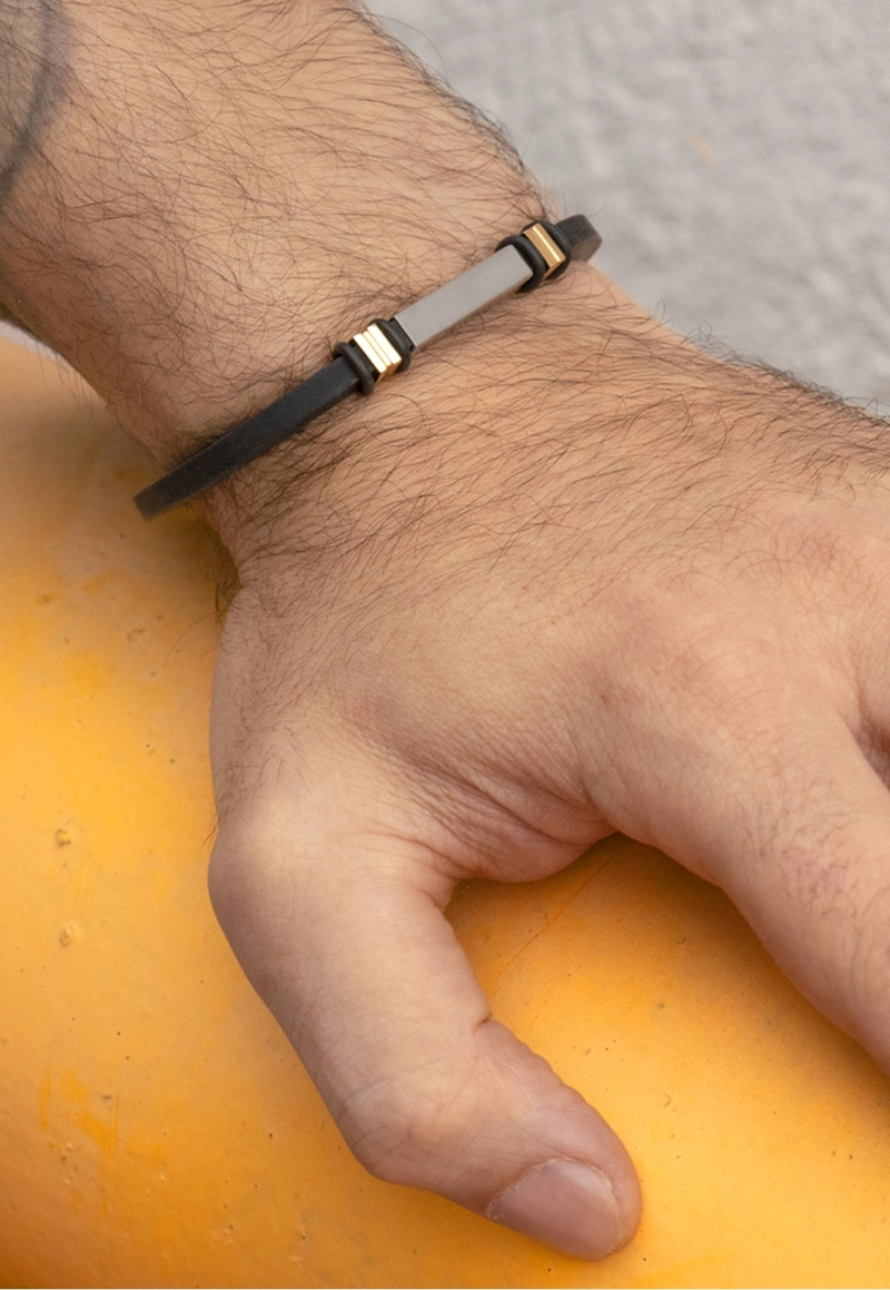 PULSERA LS2536-2/2 LOTUS STYLE NEGRO HOMBRE MEN IN BLACK - 2