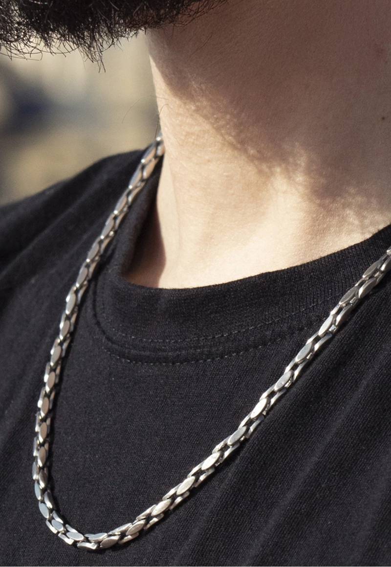 COLLAR LS2598-1/1 LOTUS STYLE PLATEADO HOMBRE URBAN MAN - 2
