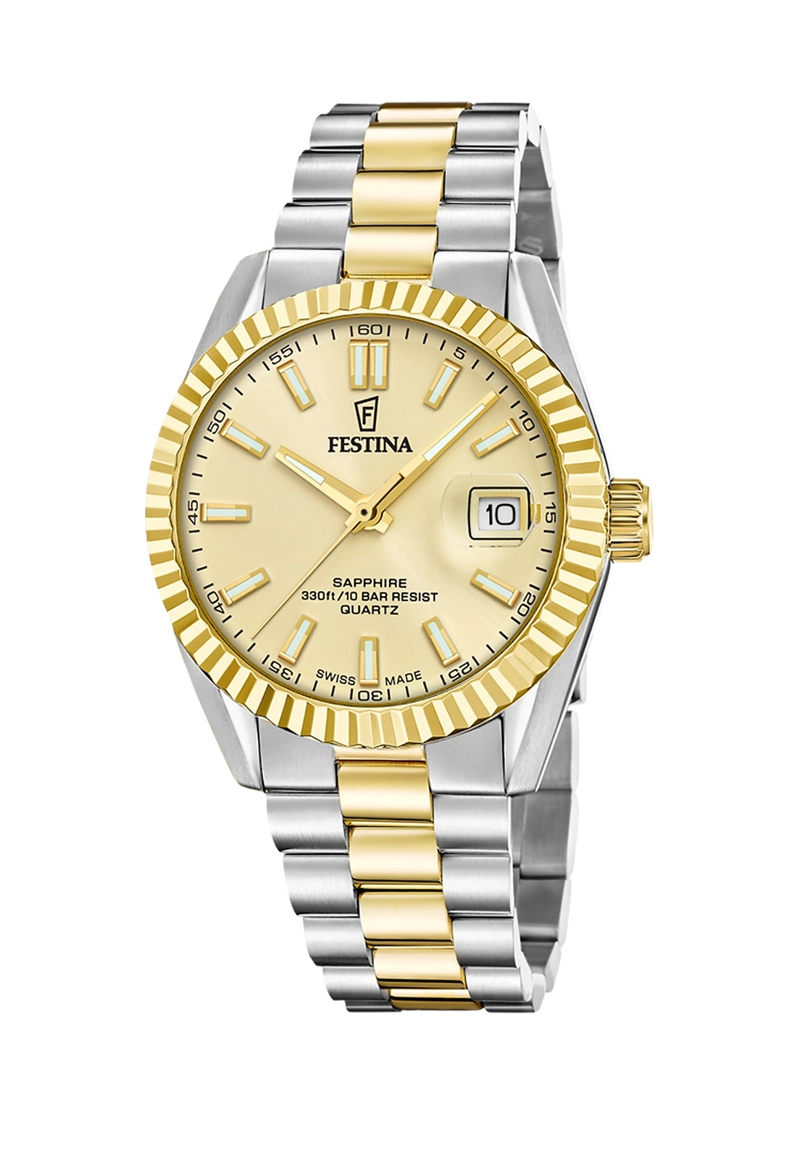 RELOJ F20085/A FESTINA SWISS DORADO HOMBRE ACERO CLASICO - 1