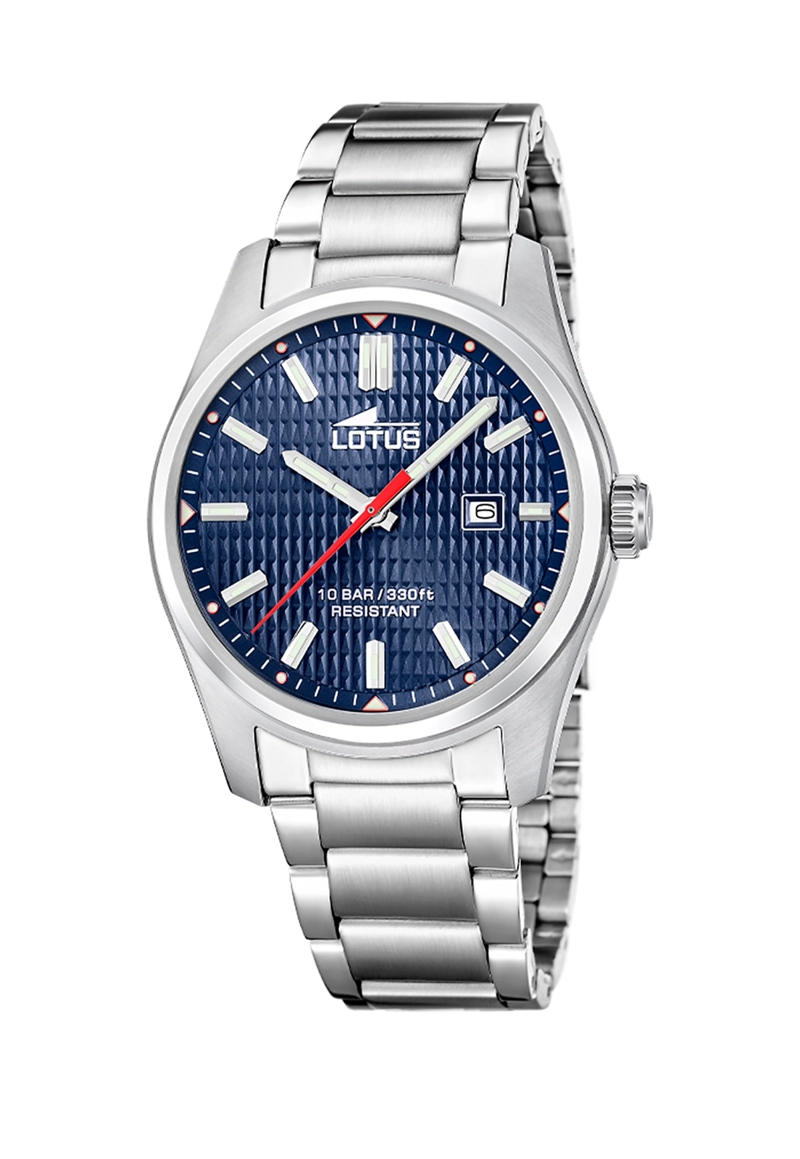 RELOJ 19060/4 LOTUS AZUL HOMBRE ACERO CLASICO - 1