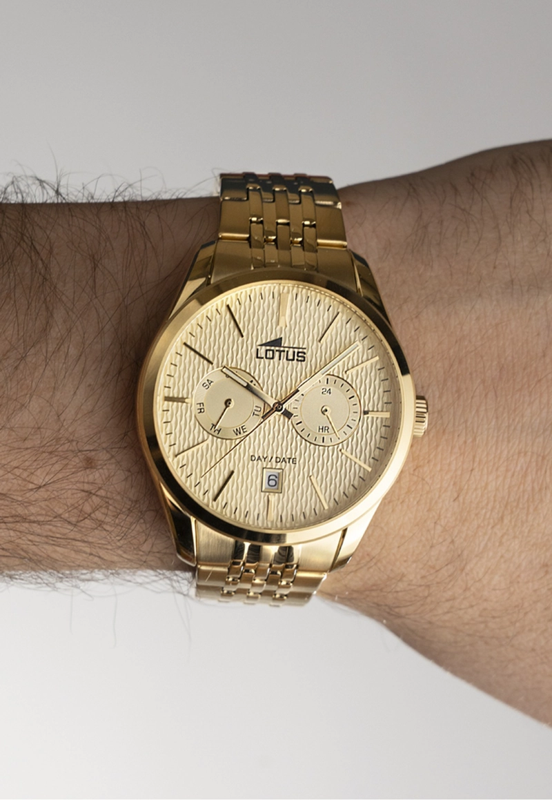 RELOJ 19074/1 LOTUS DORADO HOMBRE MULTIFUNCION - 2