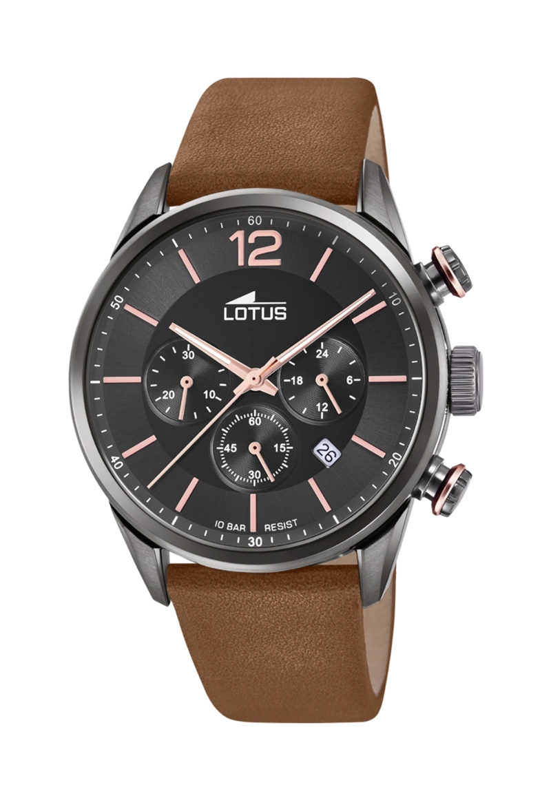 RELOJ 18687/2 LOTUS NEGRO HOMBRE CHRONO - 1