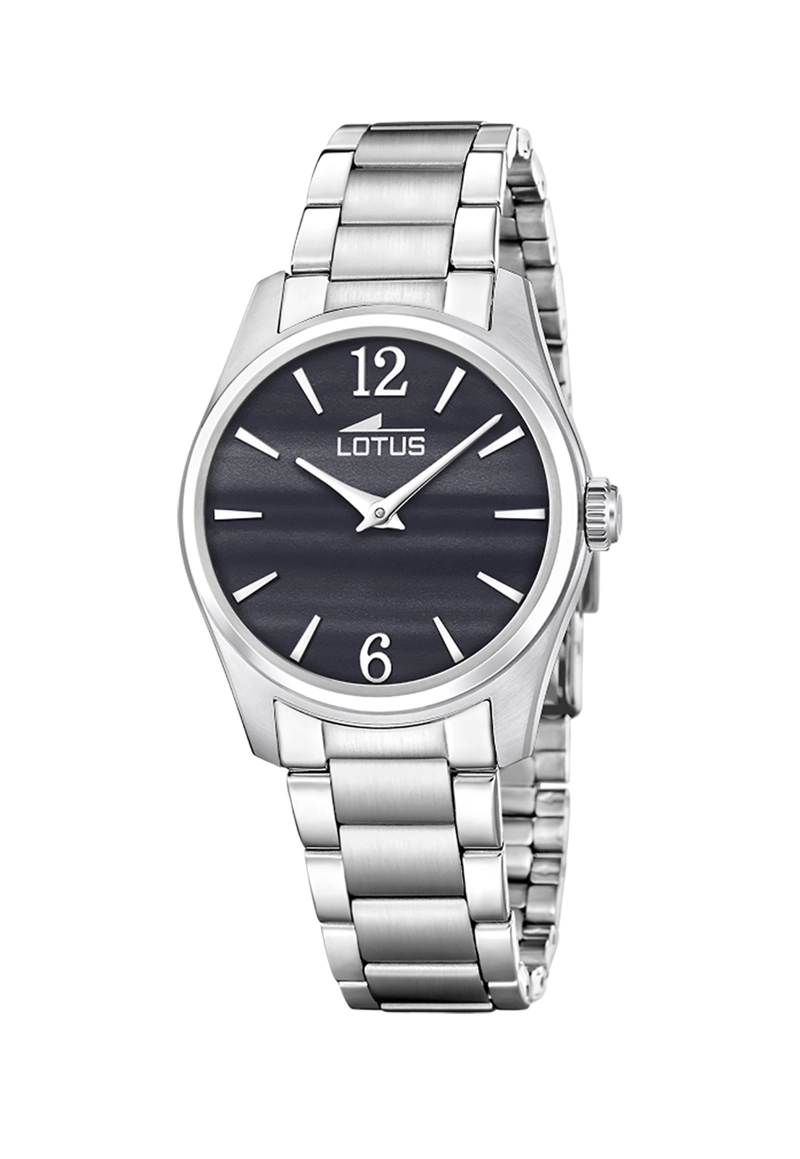 RELOJ 19061/6 LOTUS NEGRO MUJER ACERO CLASICO - 1