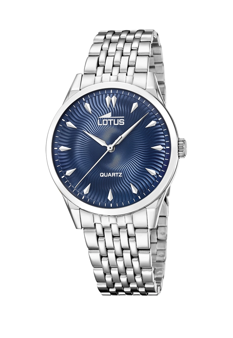 RELOJ 19056/4 LOTUS AZUL HOMBRE ACERO CLASICO - 1