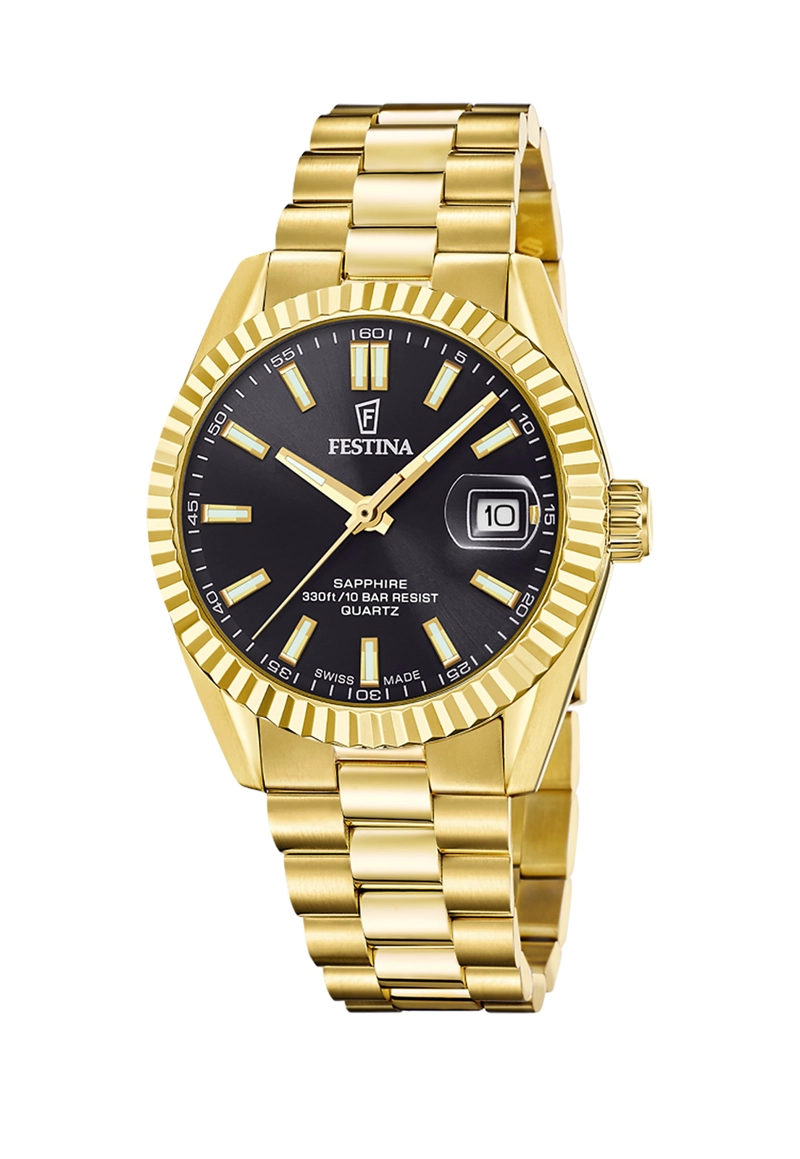 RELOJ F20086/B FESTINA SWISS NEGRO HOMBRE ACERO CLASICO - 1