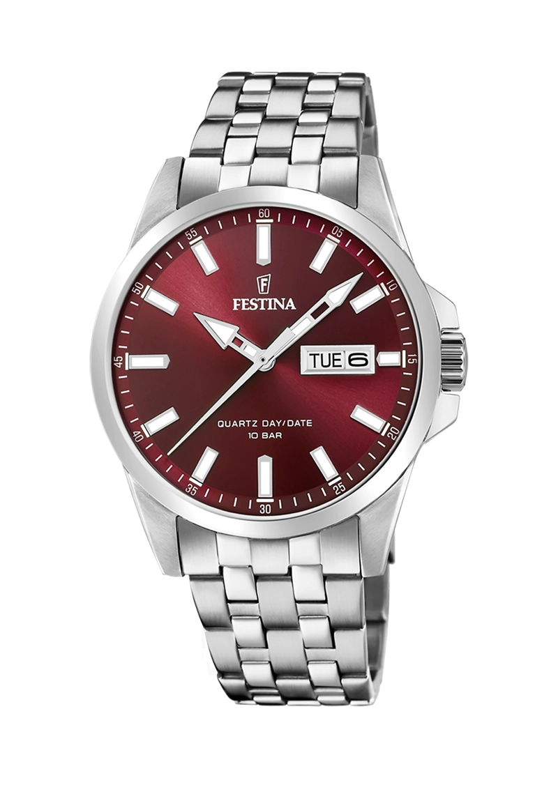 RELOJ F20357/G FESTINA ROJO HOMBRE ACERO CLASICO - 1