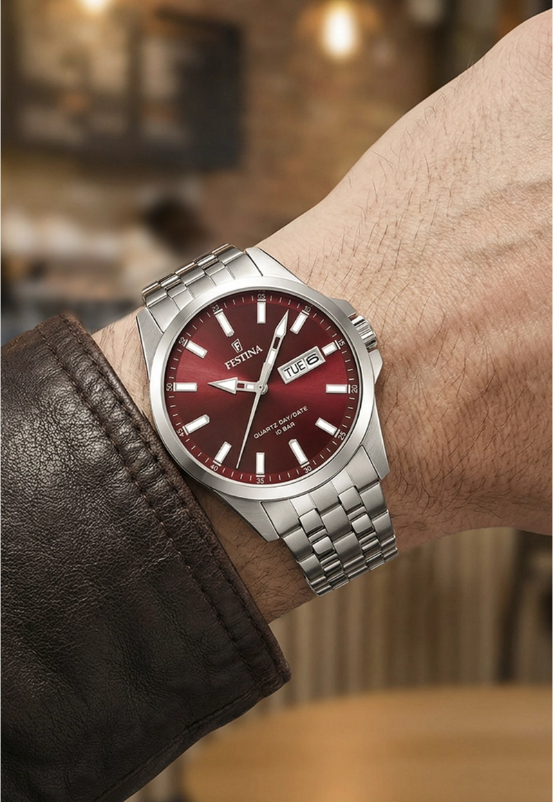 RELOJ F20357/G FESTINA ROJO HOMBRE ACERO CLASICO - 3
