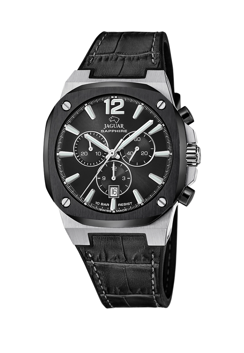RELOJ J1026/7 JAGUAR SWISS NEGRO HOMBRE RONDCARRE - 1