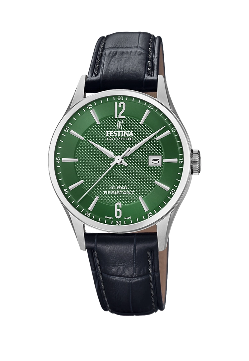 RELOJ F20007/7 FESTINA SWISS VERDE HOMBRE CORREA CLASICO - 1