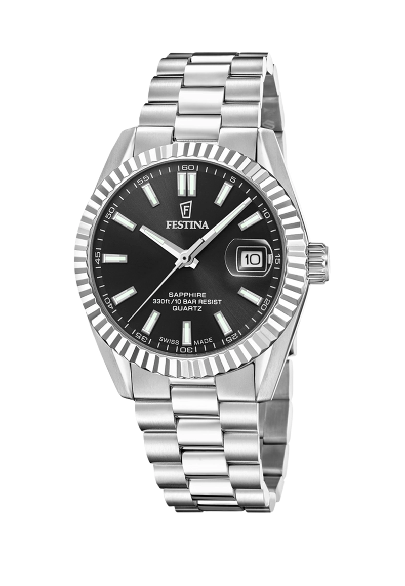 RELOJ F20084/D FESTINA SWISS NEGRO HOMBRE ACERO CLASICO - 1